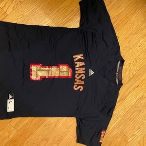 ADDIDAS Kansas ROCK CHALK FOOTBALL JERSEY